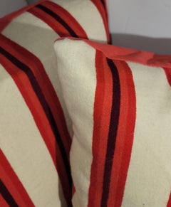 19Thc Wool Striped Ticking Pillows