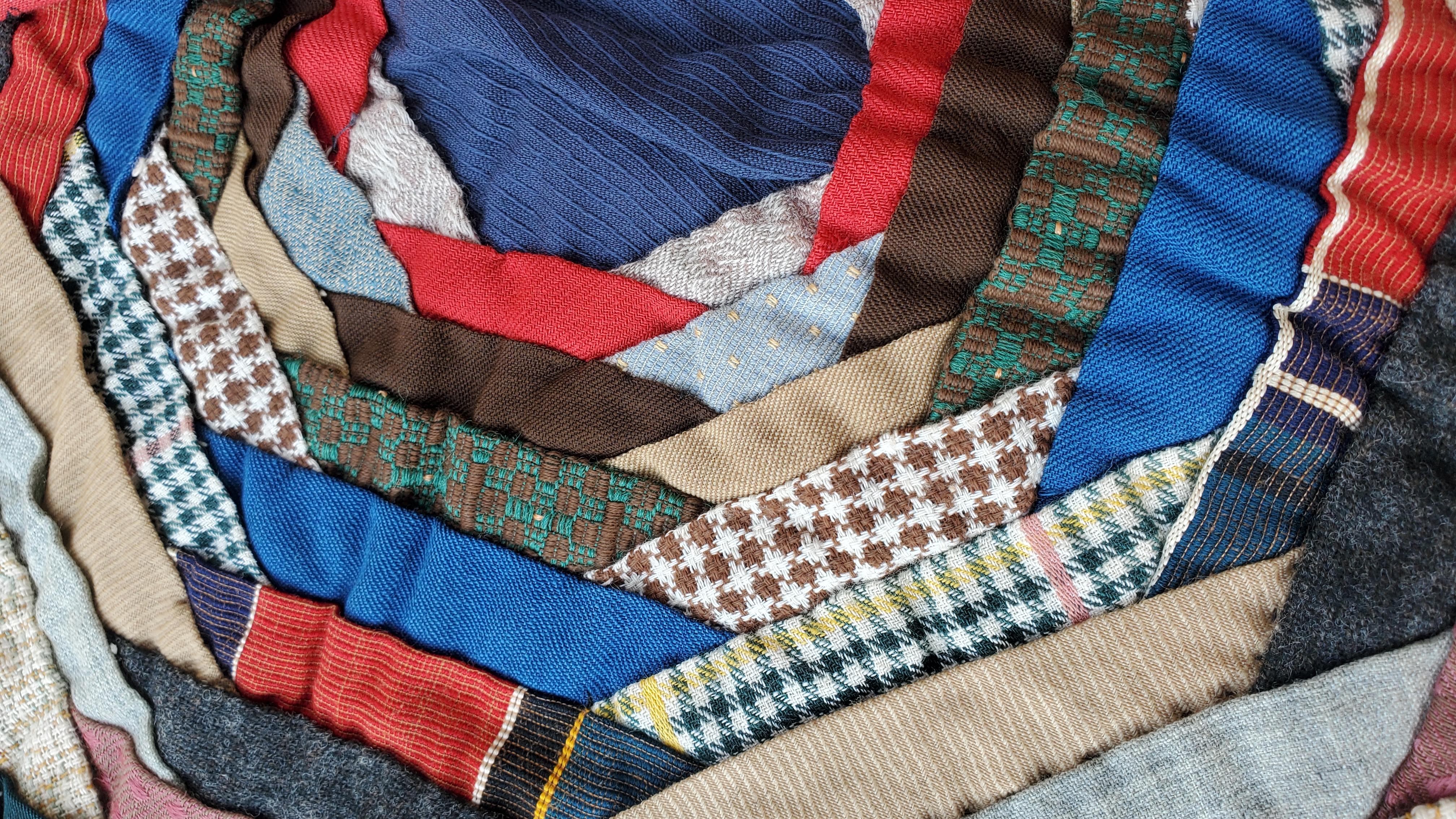 19. Jahrhundert Wolle Windmühle Klingen Log Cabine Quilt (Baumwolle) im Angebot
