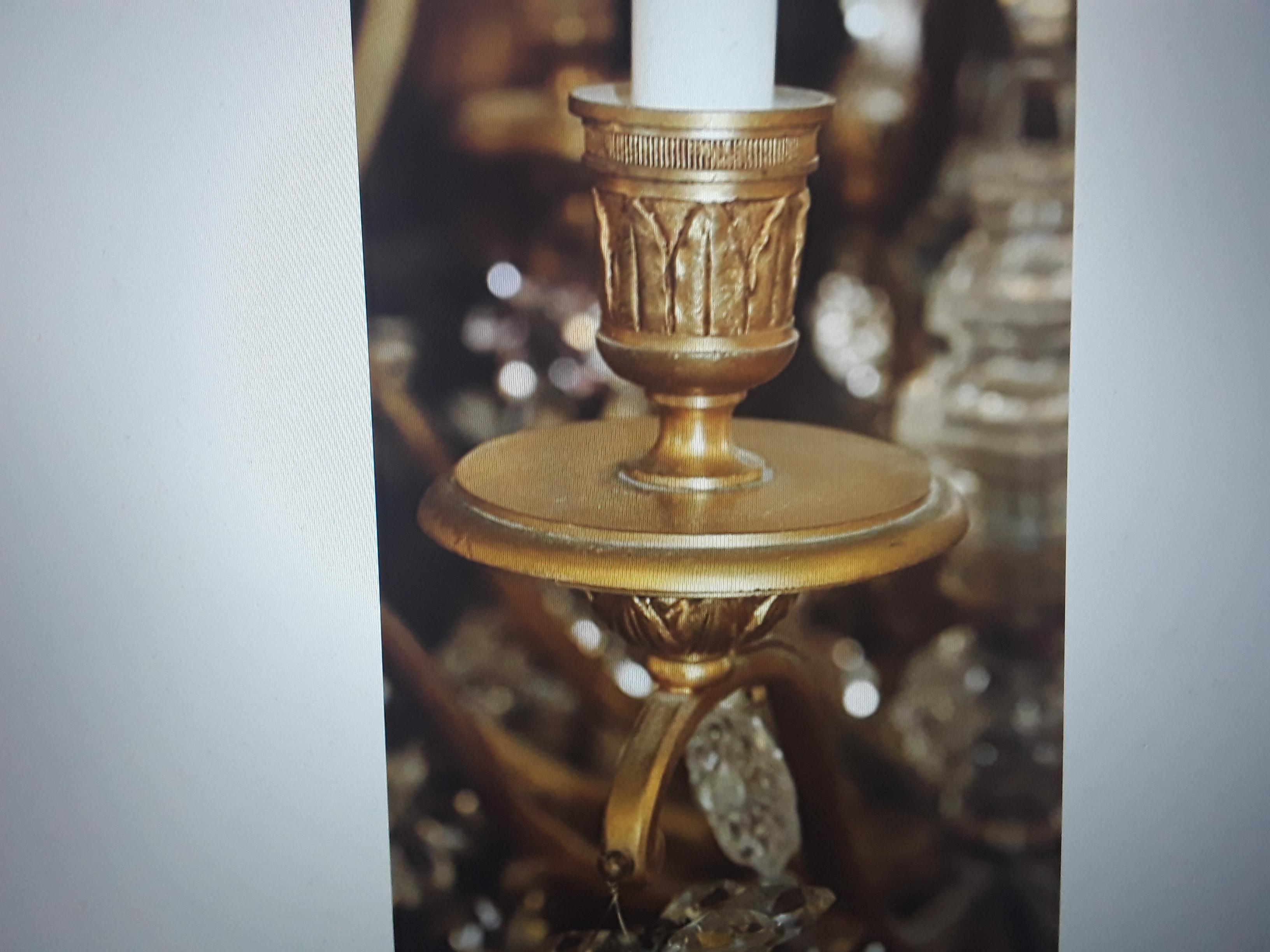 19thc XL French Louis XV Bronze & Crystal 