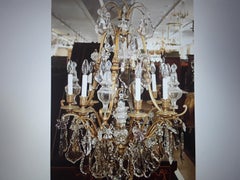 19thc XL French Louis XV Bronze Crystal "Versailles" Chandelier attrib. Bagues