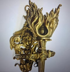 19. Jahrhundert XL Französisch Louis XV vergoldete Bronze Wandleuchter signiert von Maison E. Mottheau & Fils