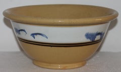 19th Century Yellow Ware Mocha Bowl