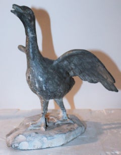 19th Century Zinc Folk Art Baby Goose