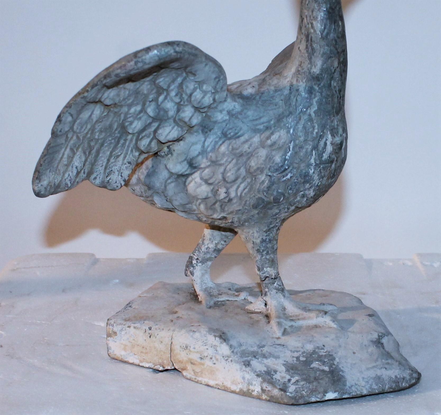 Adirondack 19th Century Zinc Folk Art Baby Goose For Sale