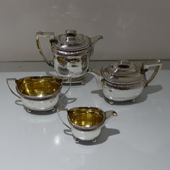 19th Century Antique George III Sterling Silver Four Piece Tea and Coffee Set