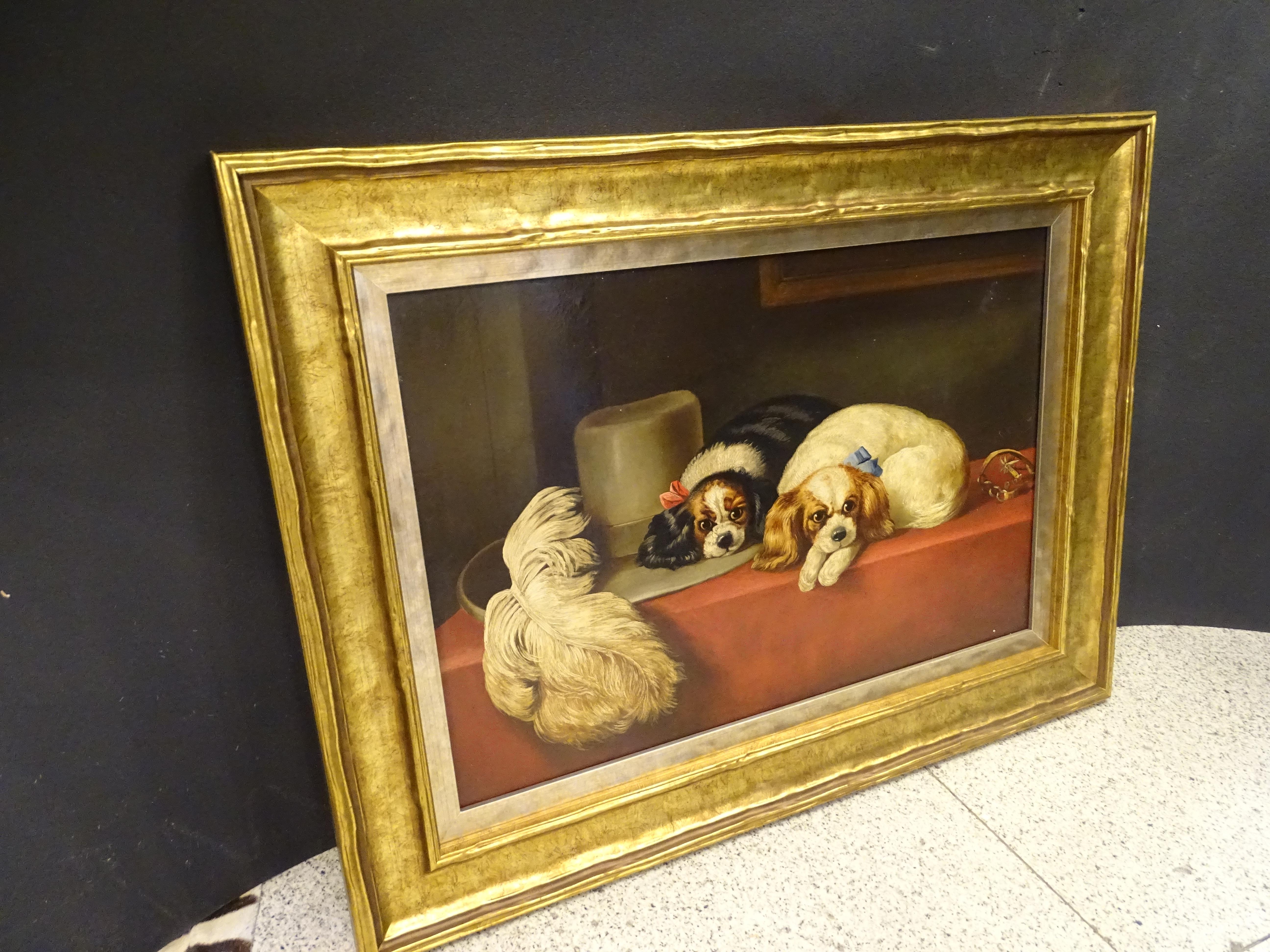 19th Century English Dogs Painting, Cavalier King Dog 4