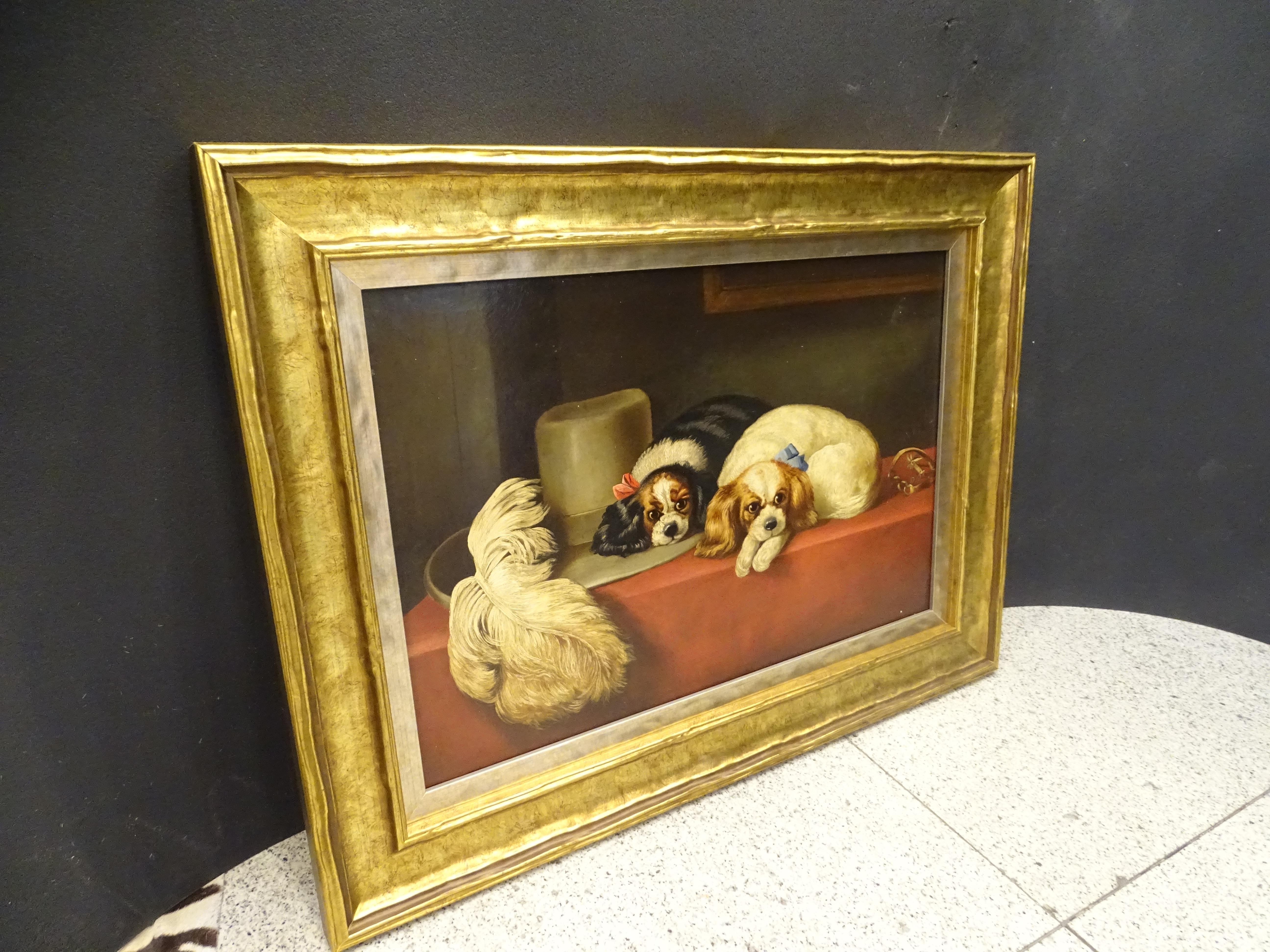 19th Century English Dogs Painting, Cavalier King Dog 6