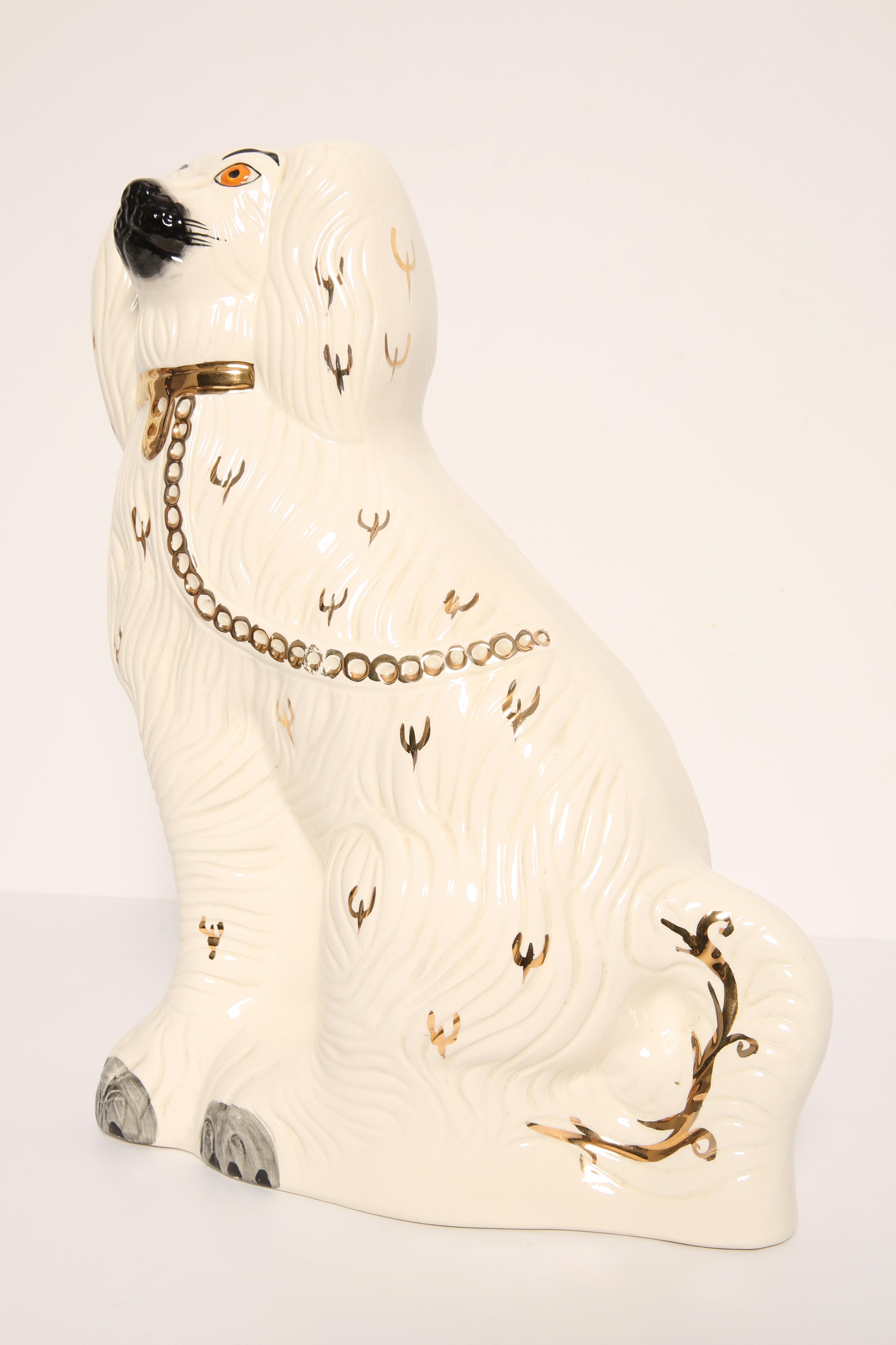 19th Century English Pottery Yorkshire Dog Sculpture Staffordshire England 1960s For Sale 2