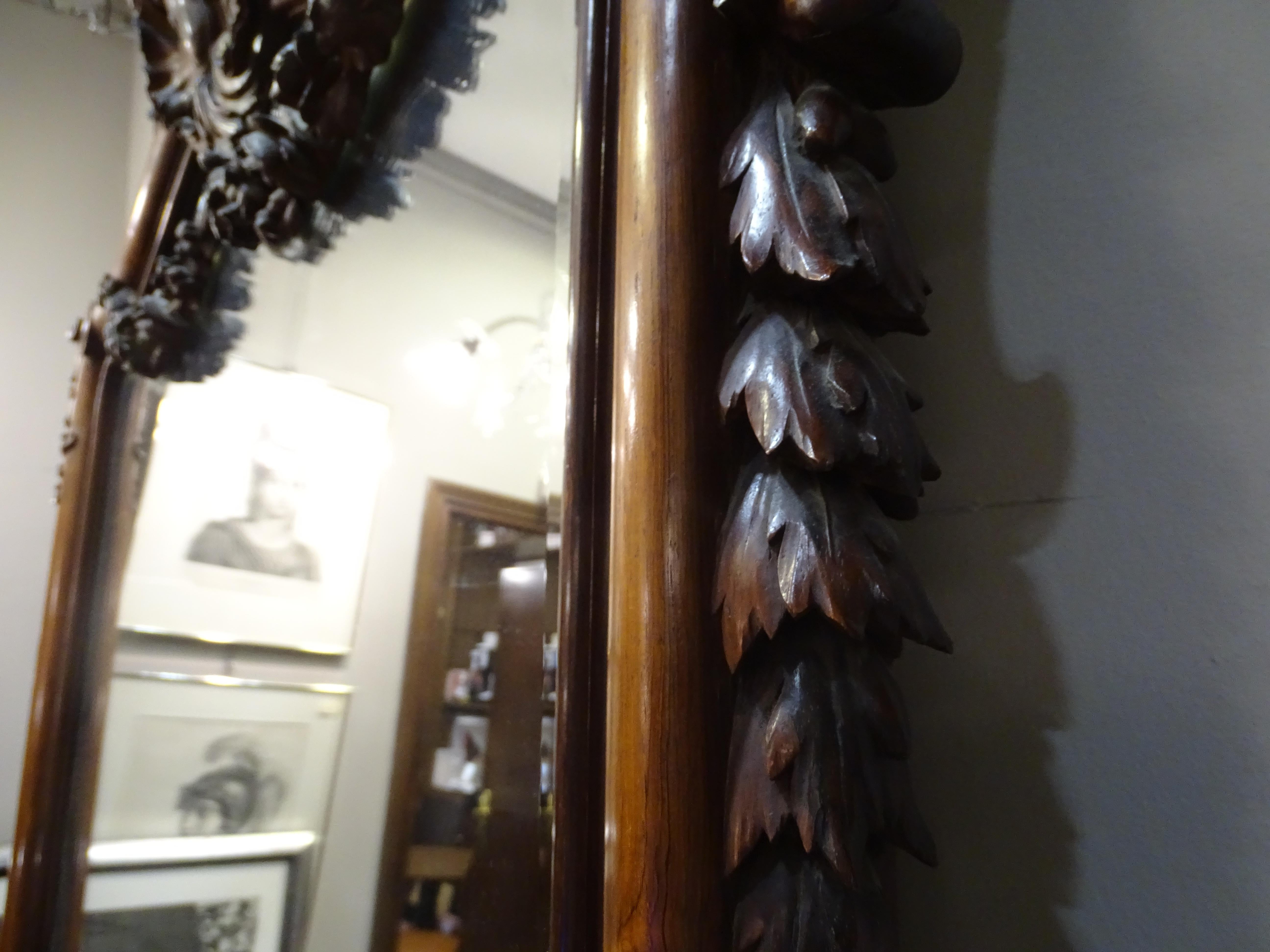 19th Century French Carved Wood with Flowers Garland 3