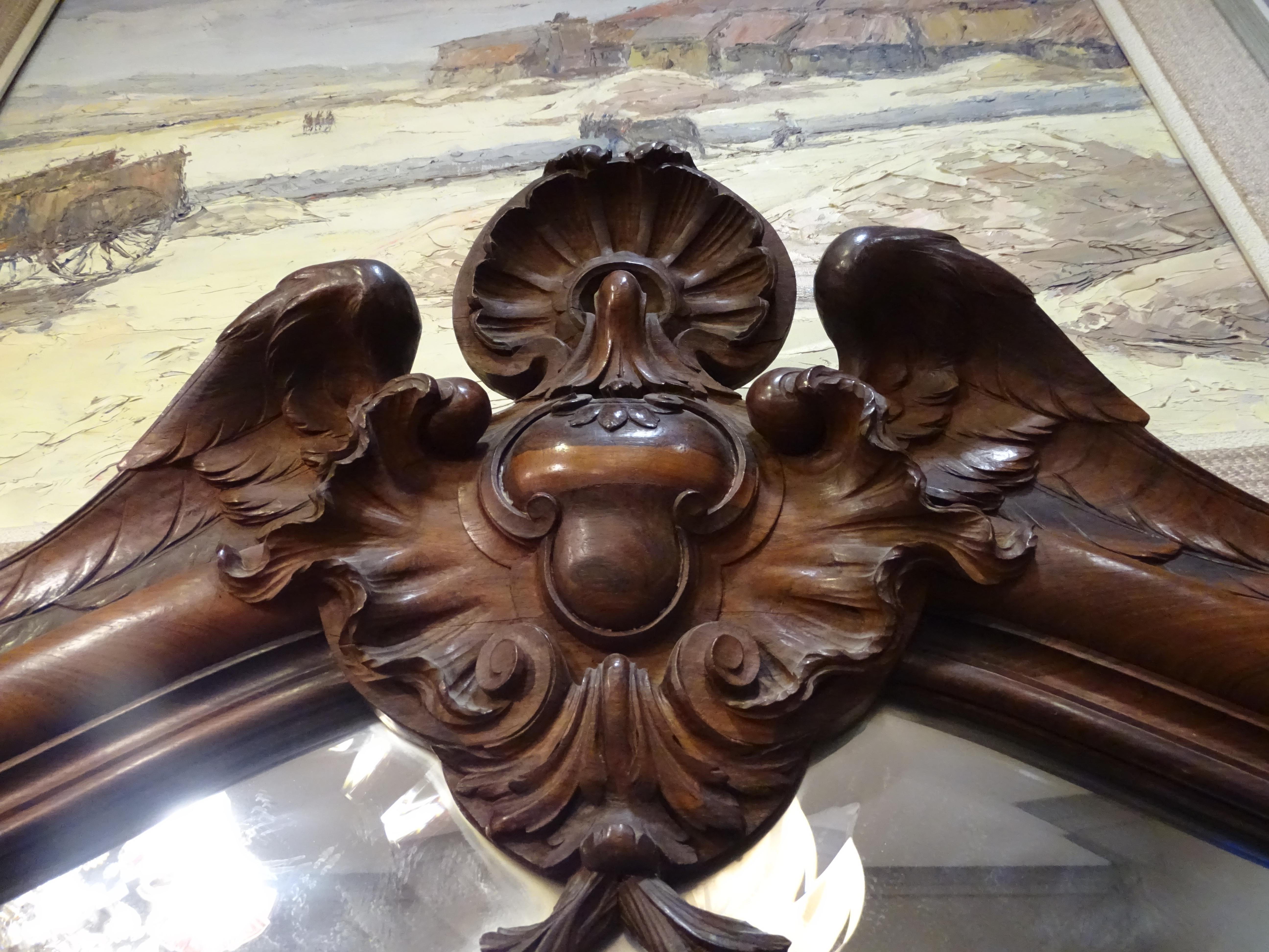 19th Century French Carved Wood with Flowers Garland In Good Condition In Valladolid, ES