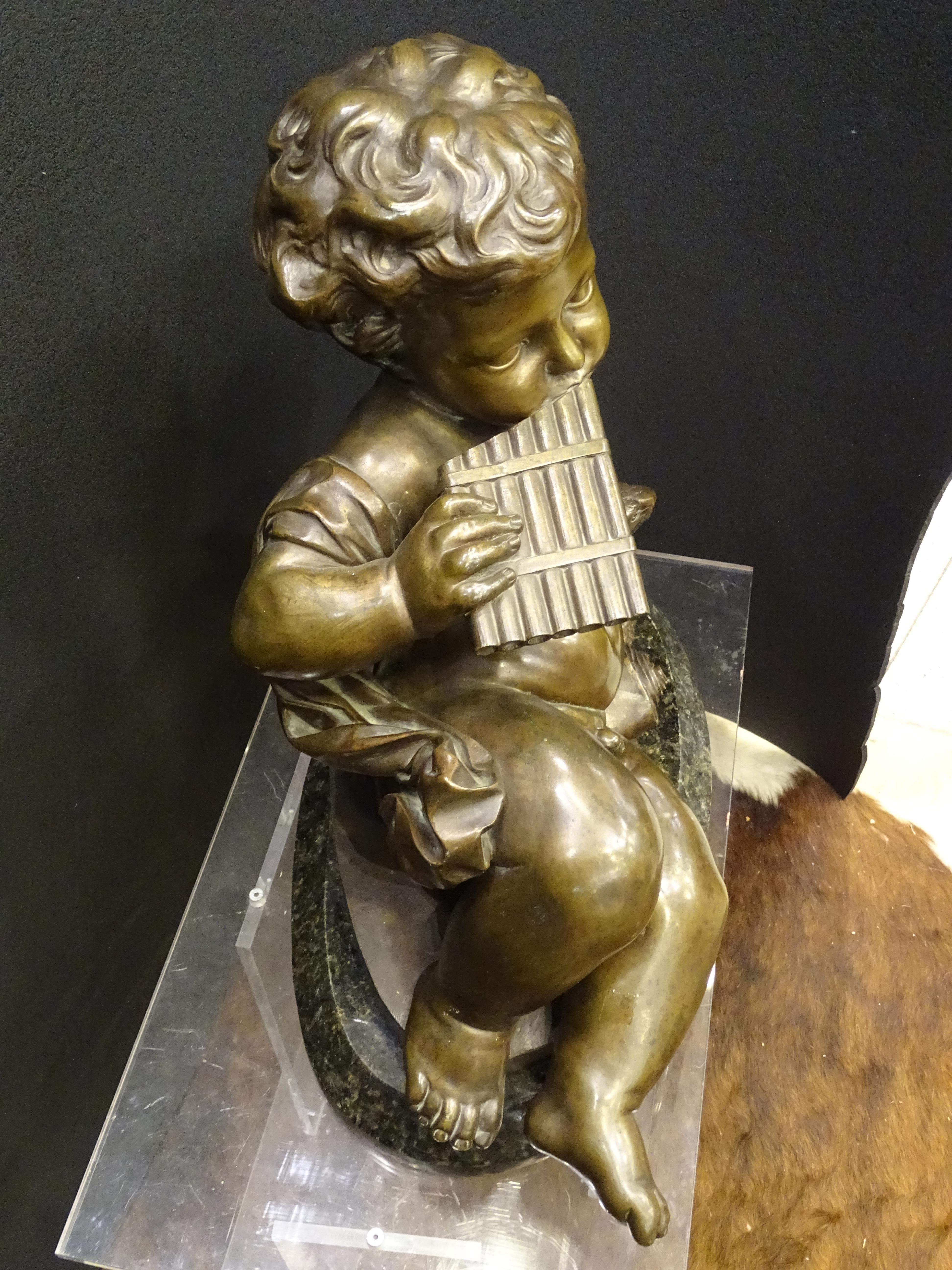 19th Century French Sculpture Bronze, Putti with Turttle 5