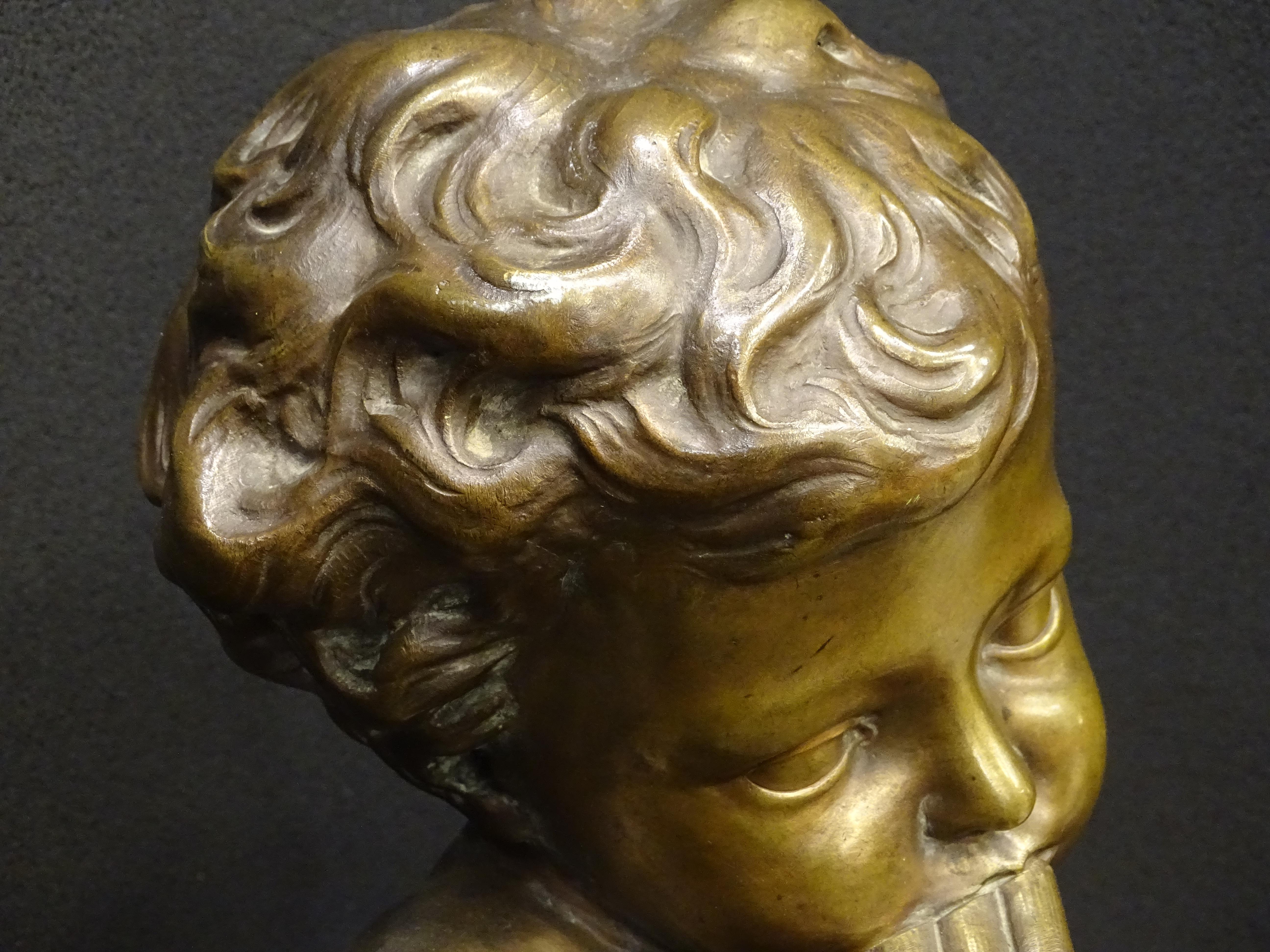 19th Century French Sculpture Bronze, Putti with Turttle 10