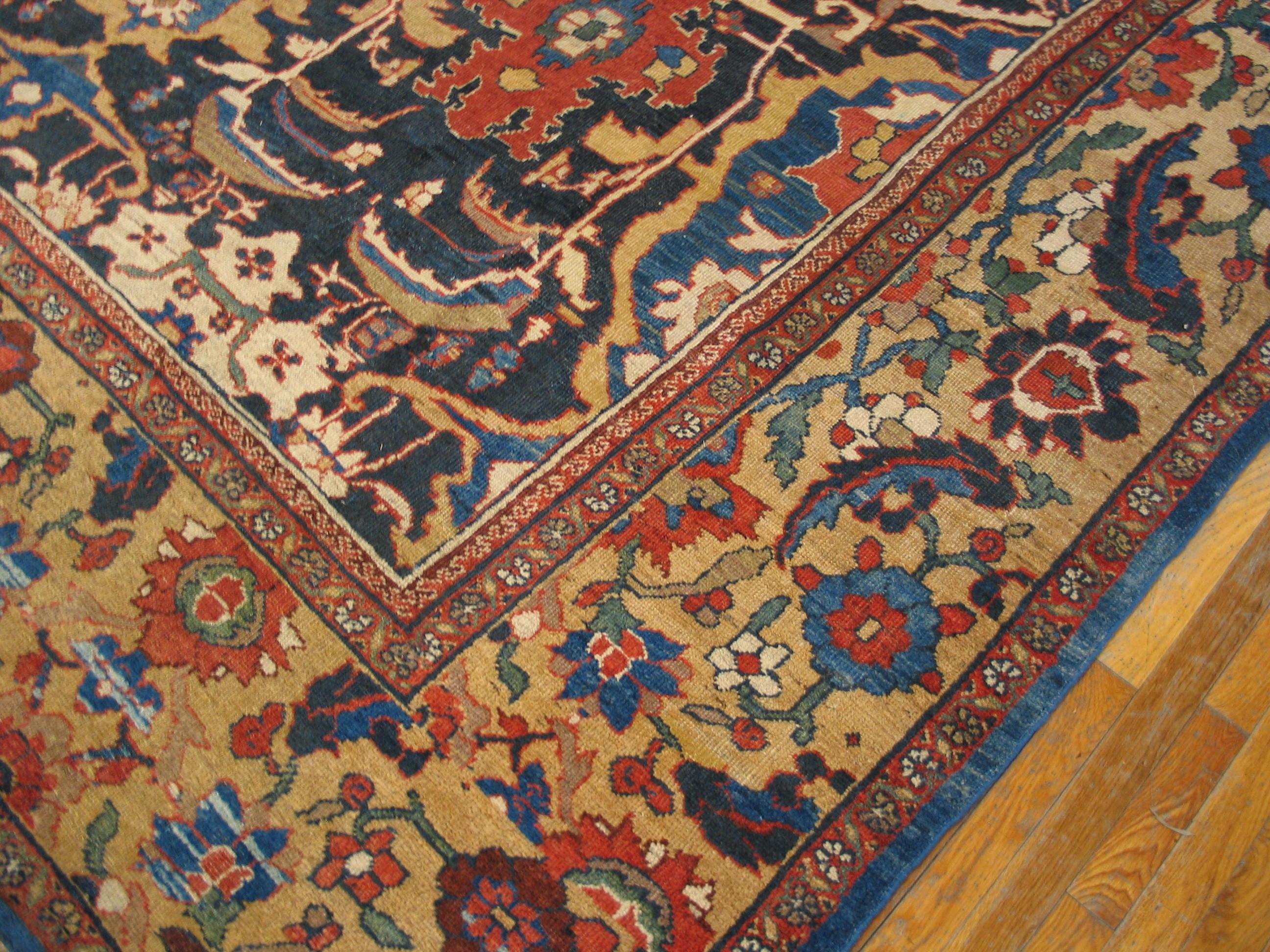 Wool 19th Century Persian Ziegler Sultanabad Carpet ( 10'8