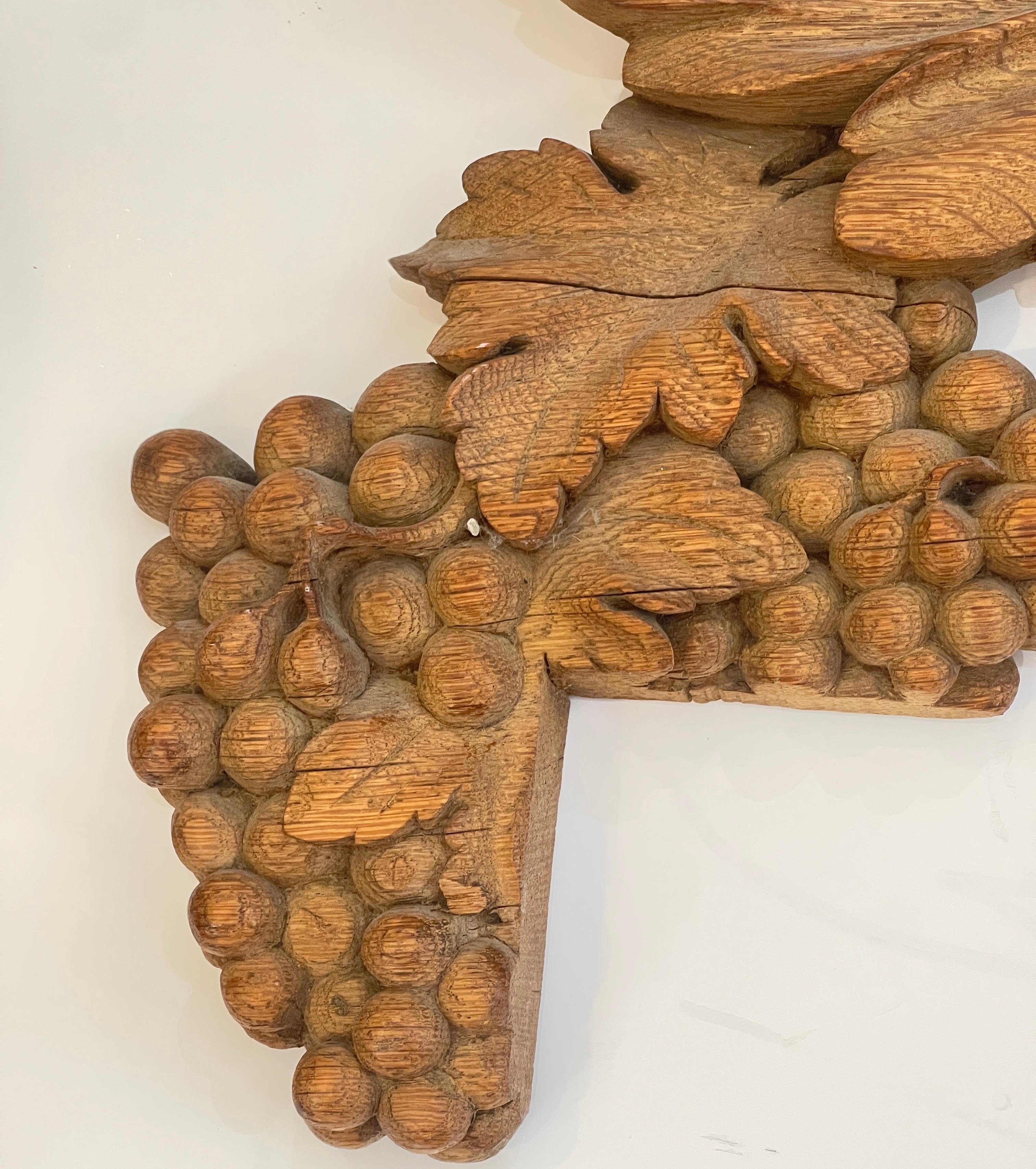 19Th.Century Rare French Solid Oak Hand Carved Over-Door Panel For Sale 9