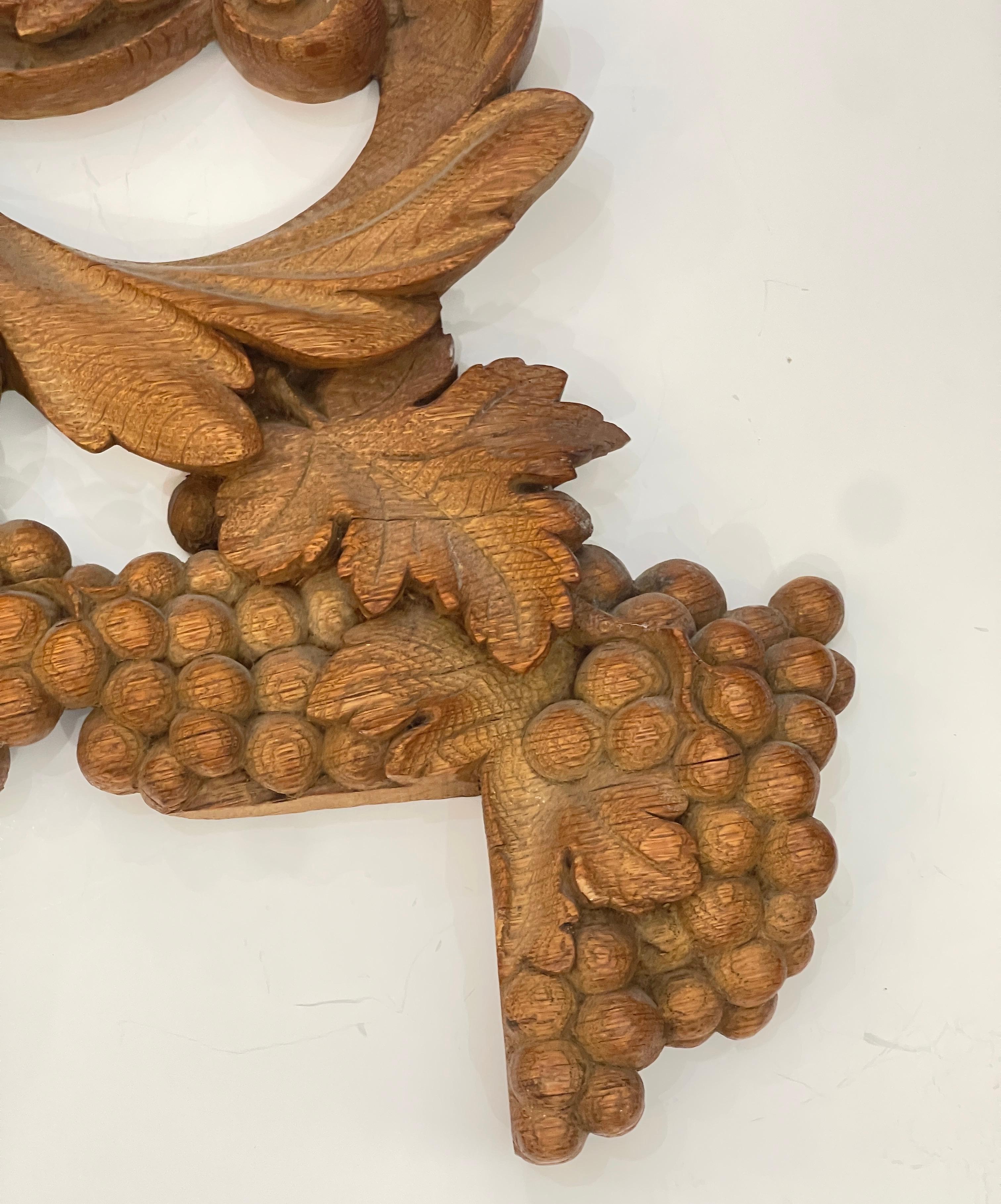 19Th.Century Rare French Solid Oak Hand Carved Over-Door Panel For Sale 10