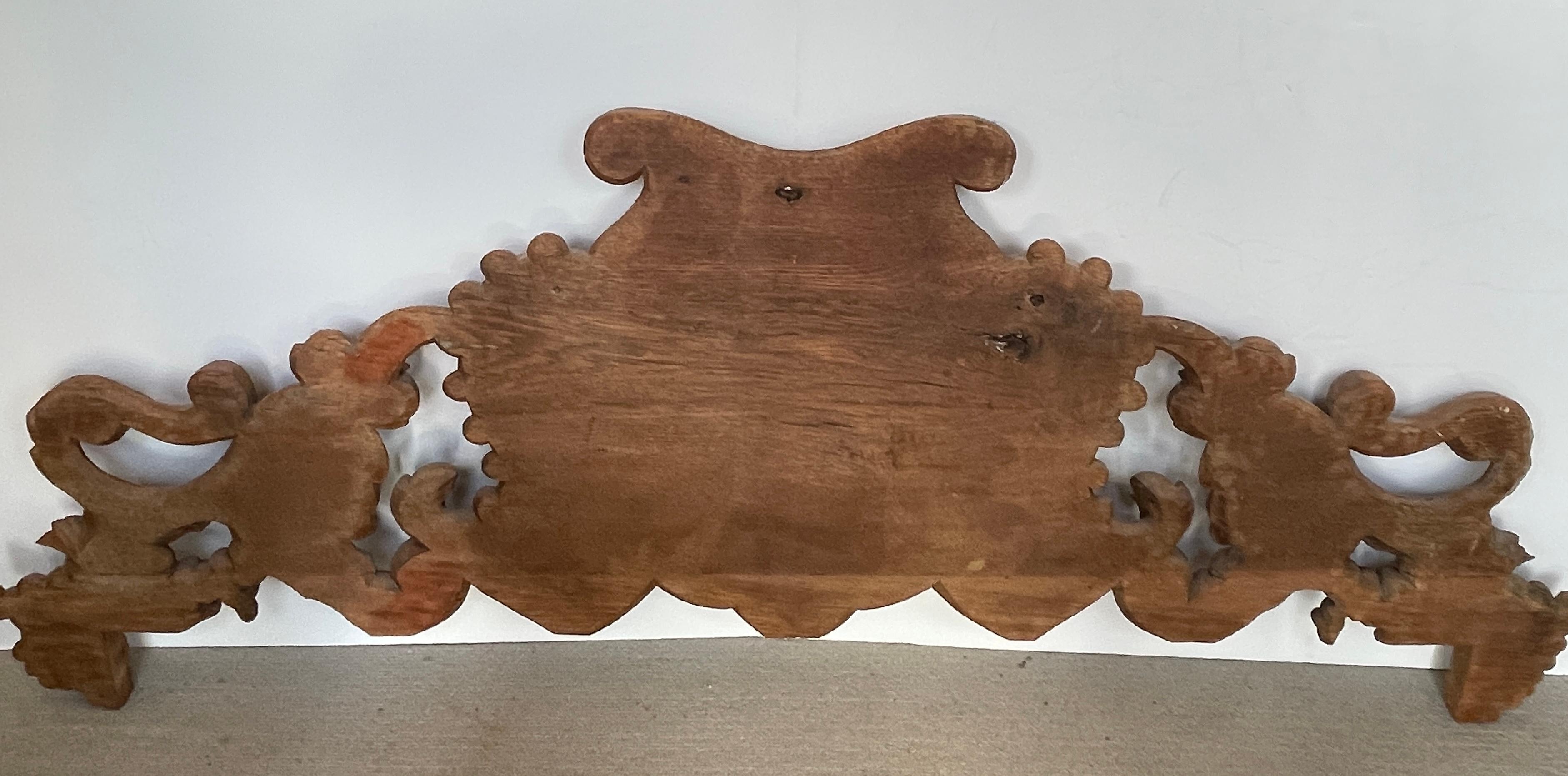 19Th.Century Rare French Solid Oak Hand Carved Over-Door Panel For Sale 12