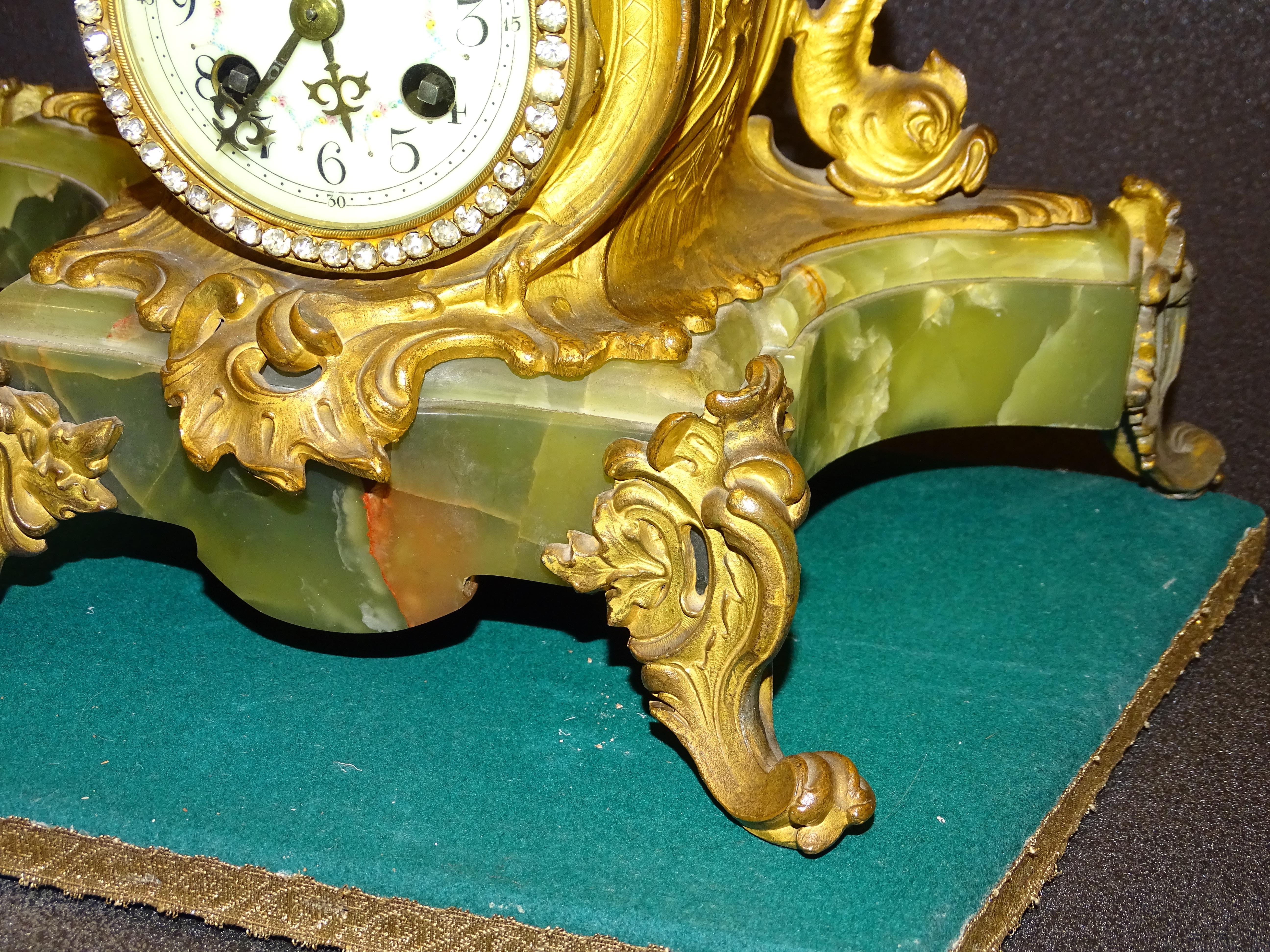 Mid-19th Century 19thcenturyfrench Mantelclock Sculpture Moureau, Bronce and Marble