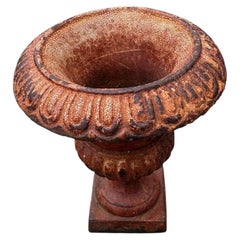 19thcOriginal Painted Mini Iron Urn