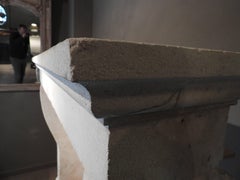 19th Century Limestone Country Fireplace
