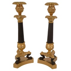 19ths Century Gilt bronze Candlesticks