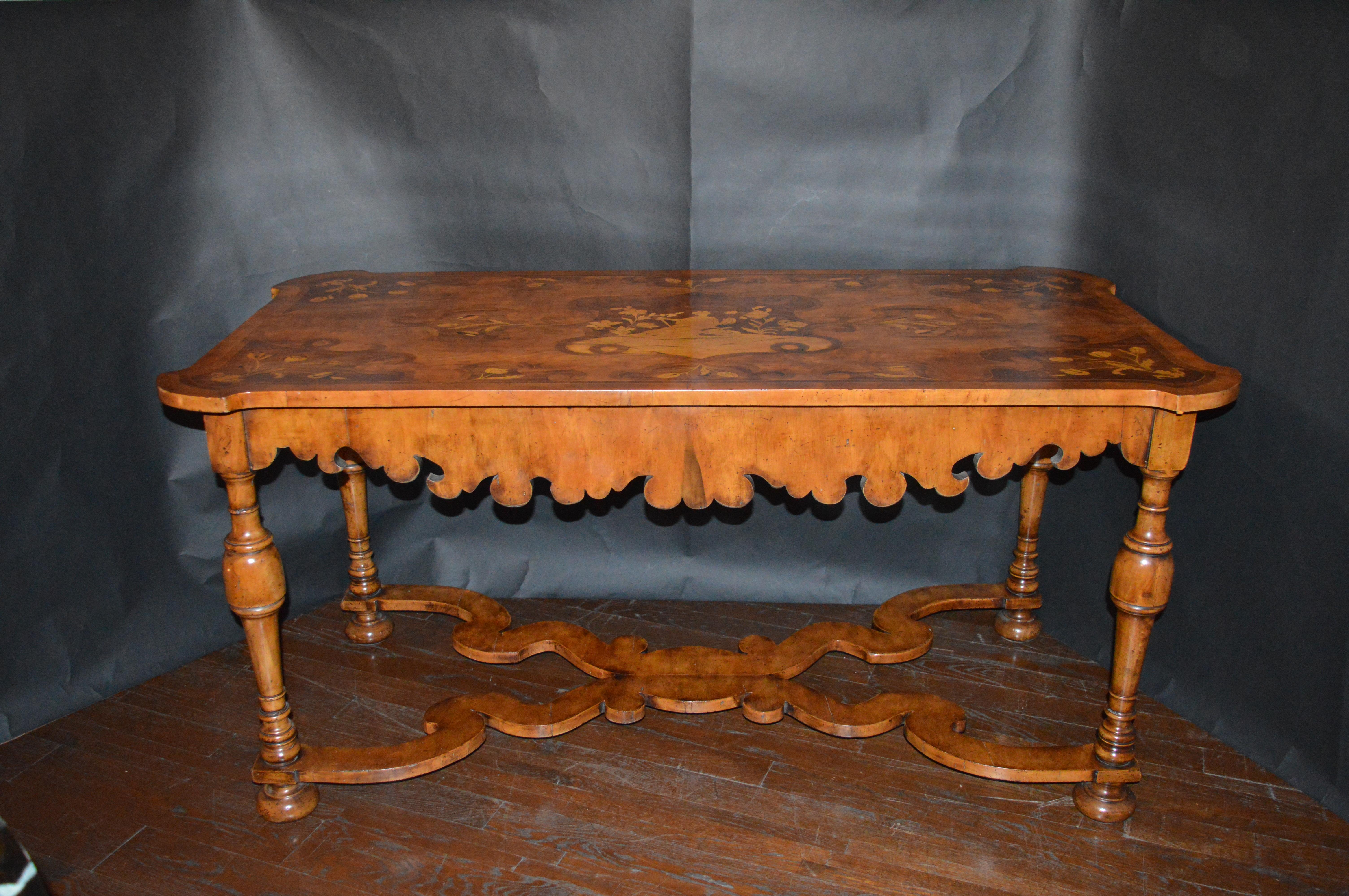 19th Century Italian Marquetry Inlaid Table 1