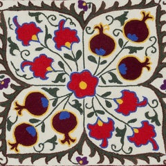 19"x17" 100% Cotton Cushion Cover. Embroidered Pillowcase. Uzbek Throw Pillow