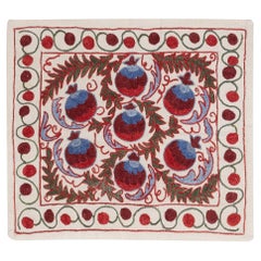 19"x17" Decorative Silk Embroidered Suzani Cushion Cover from Uzbekistan