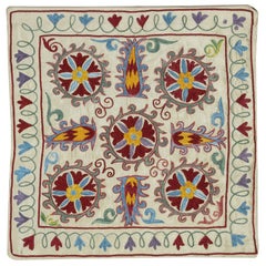 19 "x19" Copricuscino in 100% seta. Cuscino in pizzo colorato. Cuscino con ricamo