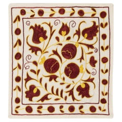 21st Century Hand Embroidered Silk Suzani Cushion Cover from Uzbekistan