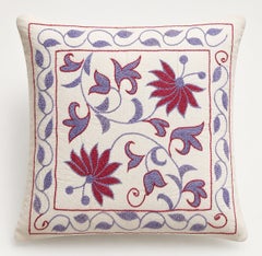 19"x19" Embroidery Cushion Cover. Handmade Accent Pillow. New Throw Pillow
