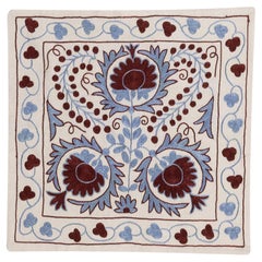 Hand Embroidery Suzani Cushion Cover, Authentic Uzbek Throw Pillow Cover