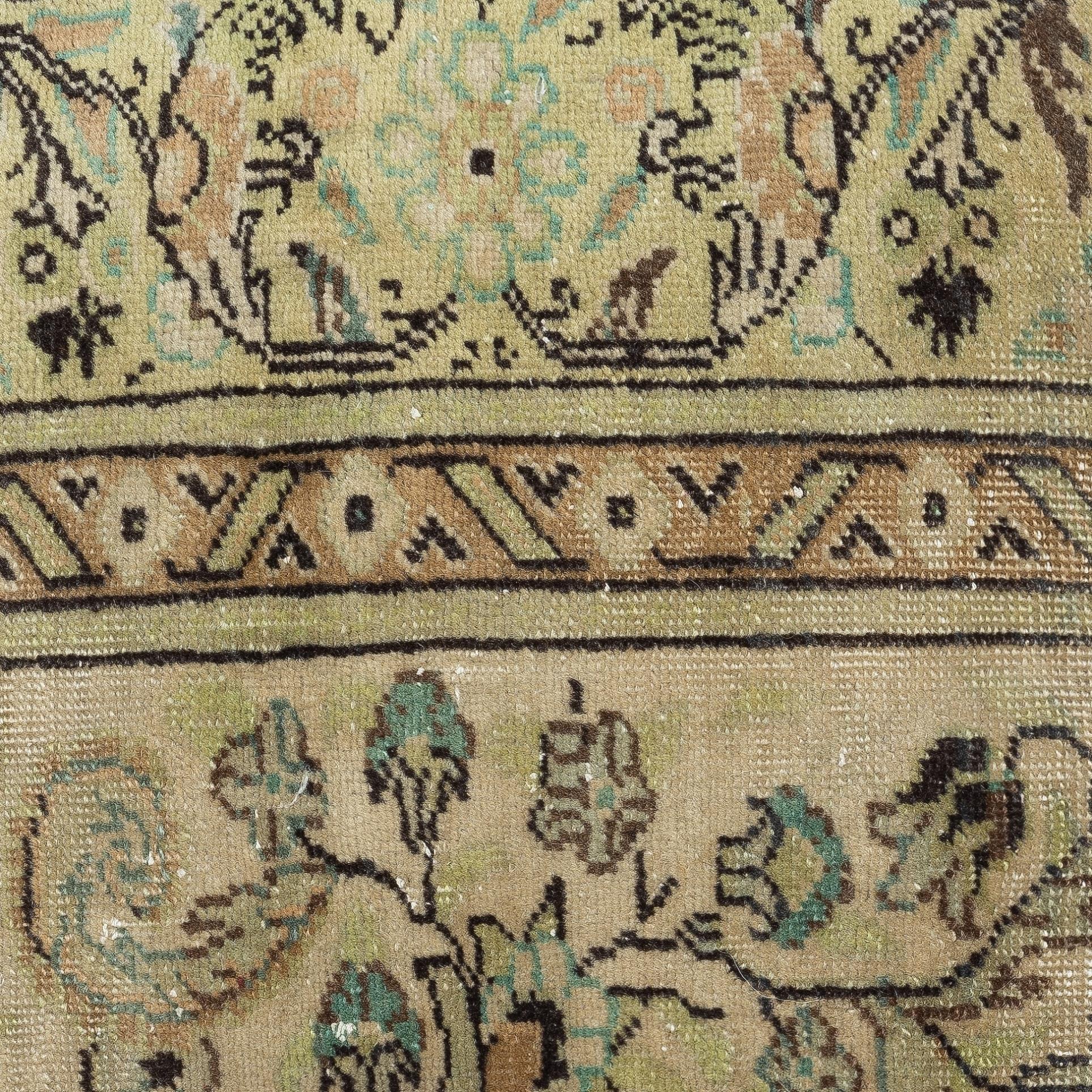 Add a touch of history and warmth to your space with this vintage handmade Turkish wool rug cushion cover. Crafted from authentic hand-knotted Turkish rugs, each piece is one-of-a-kind, showcasing intricate patterns and rich colors that tell a story