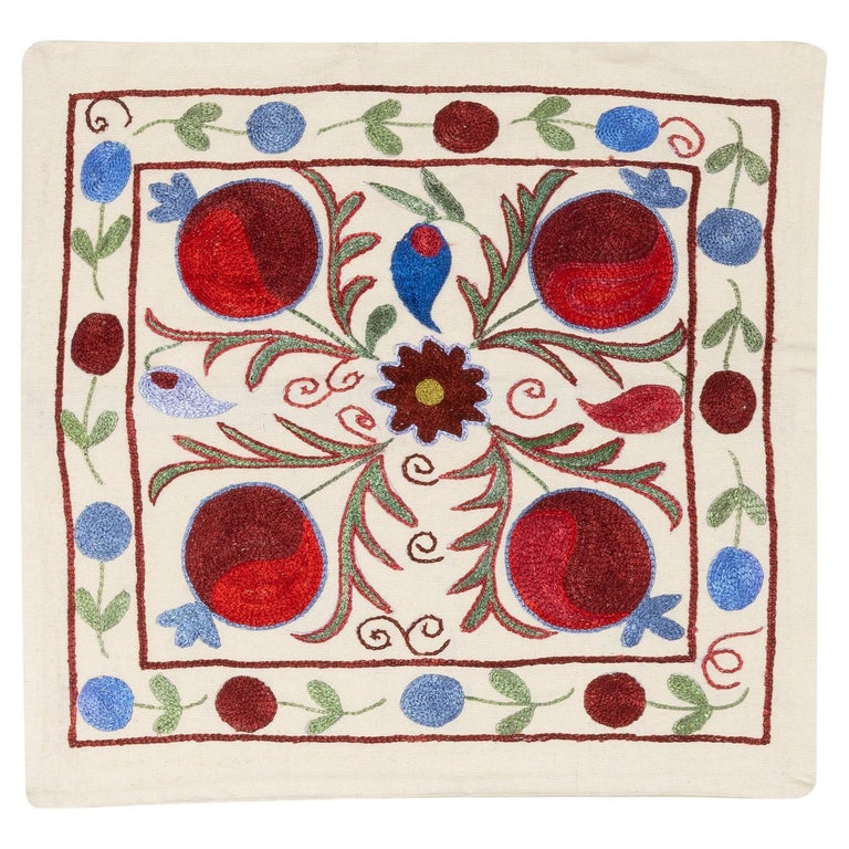 New Decorative Silk Embroidered Suzani Cushion Cover from Uzbekistan ...