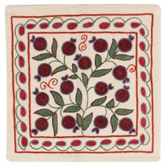 19 "x19" New Pomegranate Tree Design Lace Pillow, Silk Embroidery Cushion Cover (housse de coussin en broderie de soie)