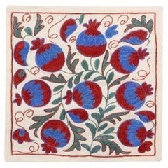 19 "x19" New Pomegranate Tree Design Uzbek Silk Embroidery Suzani Cushion Cover (housse de coussin)