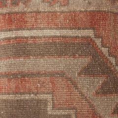 19"x19" Rustic Handmade Wool Cushion Cover. Vintage Turkish Rug Pillow