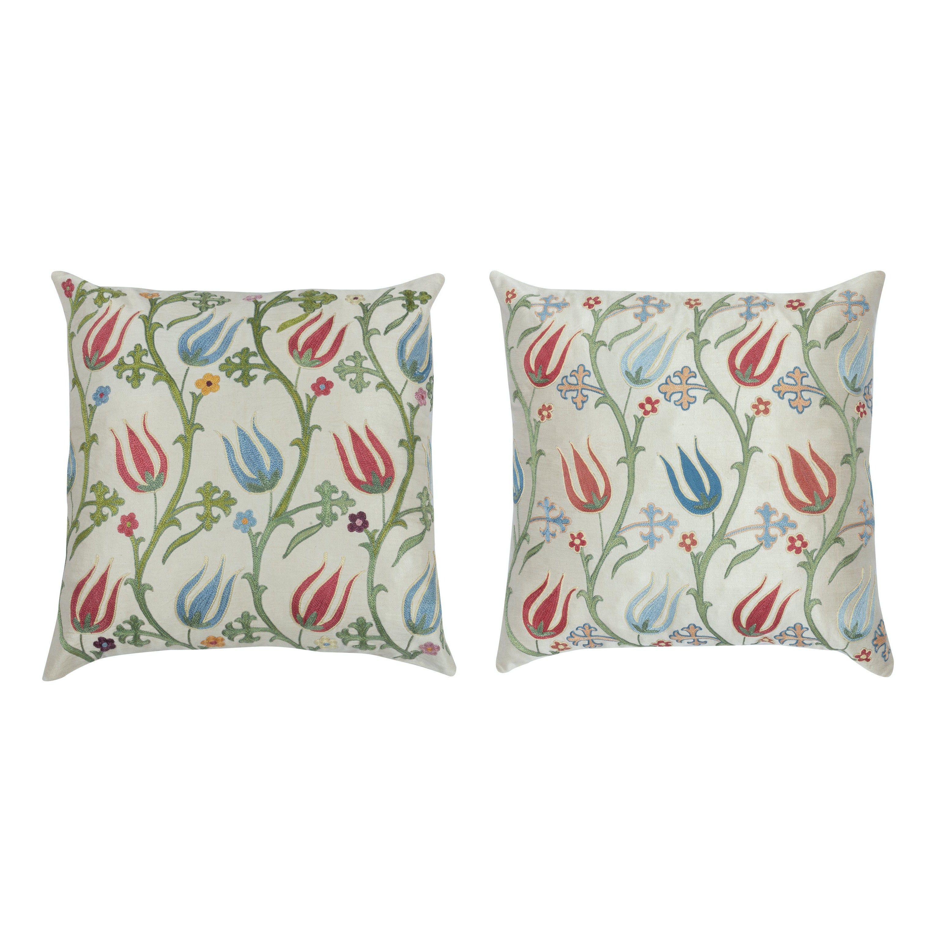 19 "x19" CONJUNTO DE 2 - Fundas de almohada 100% seda. Un par de Fundas de cojín