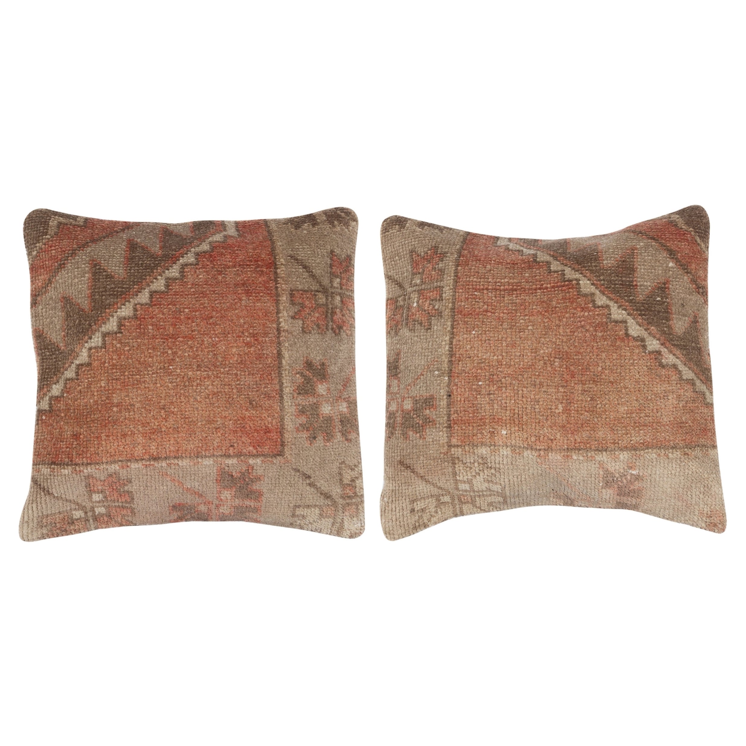 19 "x19" SET OF 2 - Handmade Rug Cushion Covers. Ein Paar Spitzen-Kissenbezüge