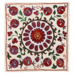 Silk Embroidery Throw Pillow Cover, Suzani Cushion Cover, Uzbek Toss Pillow