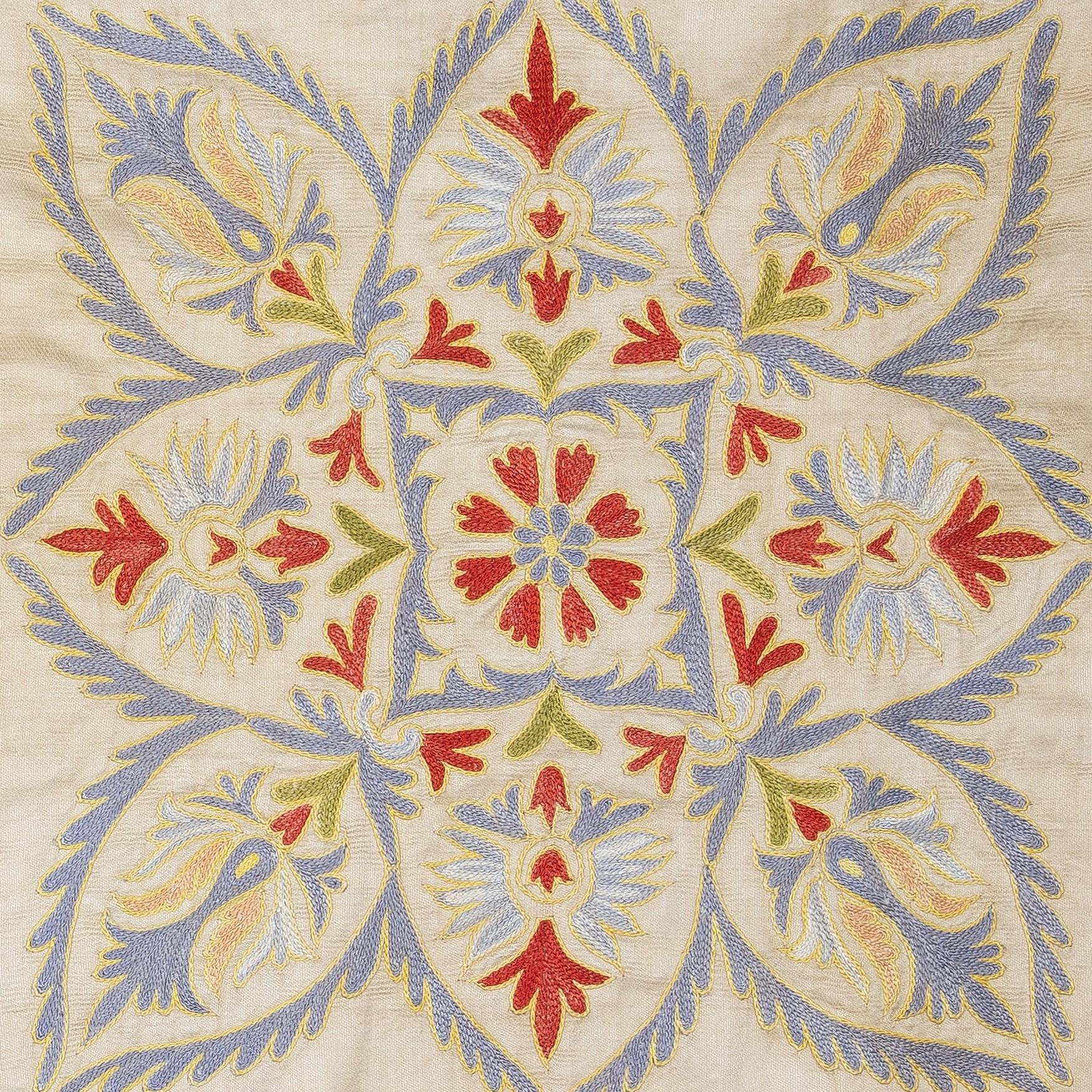 New Hand-Embroidered 100% Silk Cushion Cover – Authentic Uzbek Textile Art

Elevate your home décor with this exquisite hand-embroidered Suzani cushion cover, crafted from 100% pure silk by skilled artisans in Uzbekistan. Featuring traditional