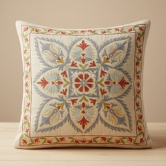 19"x20" 100% Silk Cushion Cover. Embroidered Pillowcase. New Throw Pillow