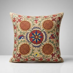 19"x20" All Silk Embroidered Cushion Cover. Handmade Pillowcase. New Toss Pillow