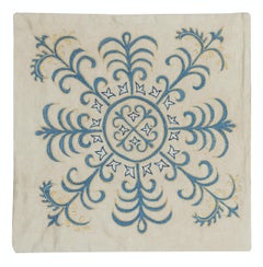 19"x20" Modern 100% Silk Embroidered Pillow Cover. Handmade Cushion Cover