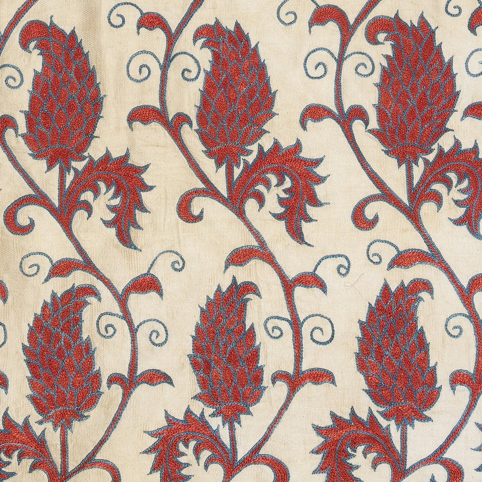 New Hand-Embroidered 100% Silk Cushion Cover – Authentic Uzbek Textile Art

Elevate your home décor with this exquisite hand-embroidered Suzani cushion cover, crafted from 100% pure silk by skilled artisans in Uzbekistan. Featuring traditional