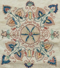 100% Silk Suzani Hand Embroidered Cushion Cover, Made in Uzbekistan
