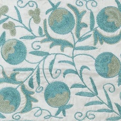 19"x21" Modern Cushion Cover. Embroidered Pillowcase. Teal Blue Throw Pillow