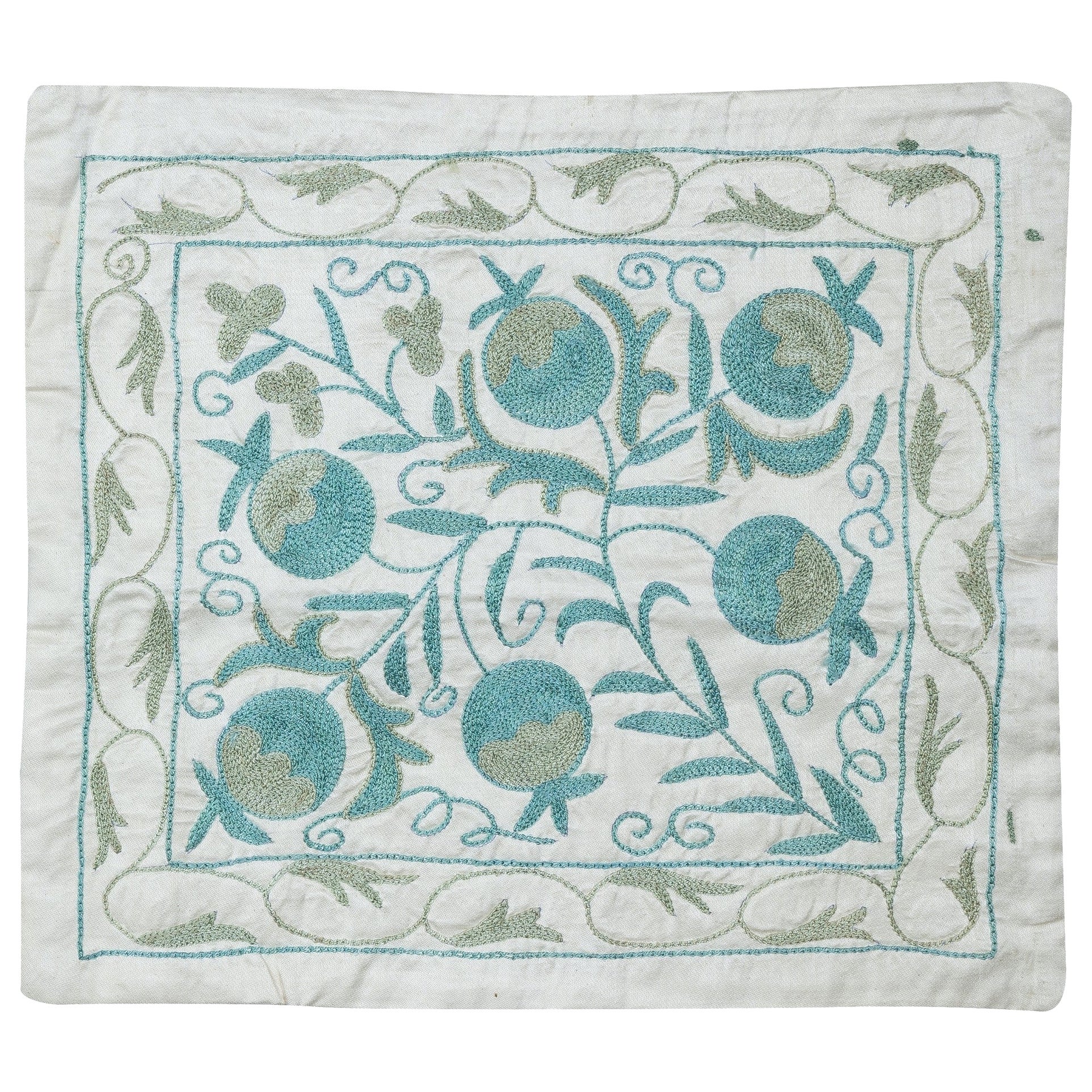Revêtement de coussin moderne de 19"x21" Taie d'oreiller brodée. Oreiller bleu sarcelle