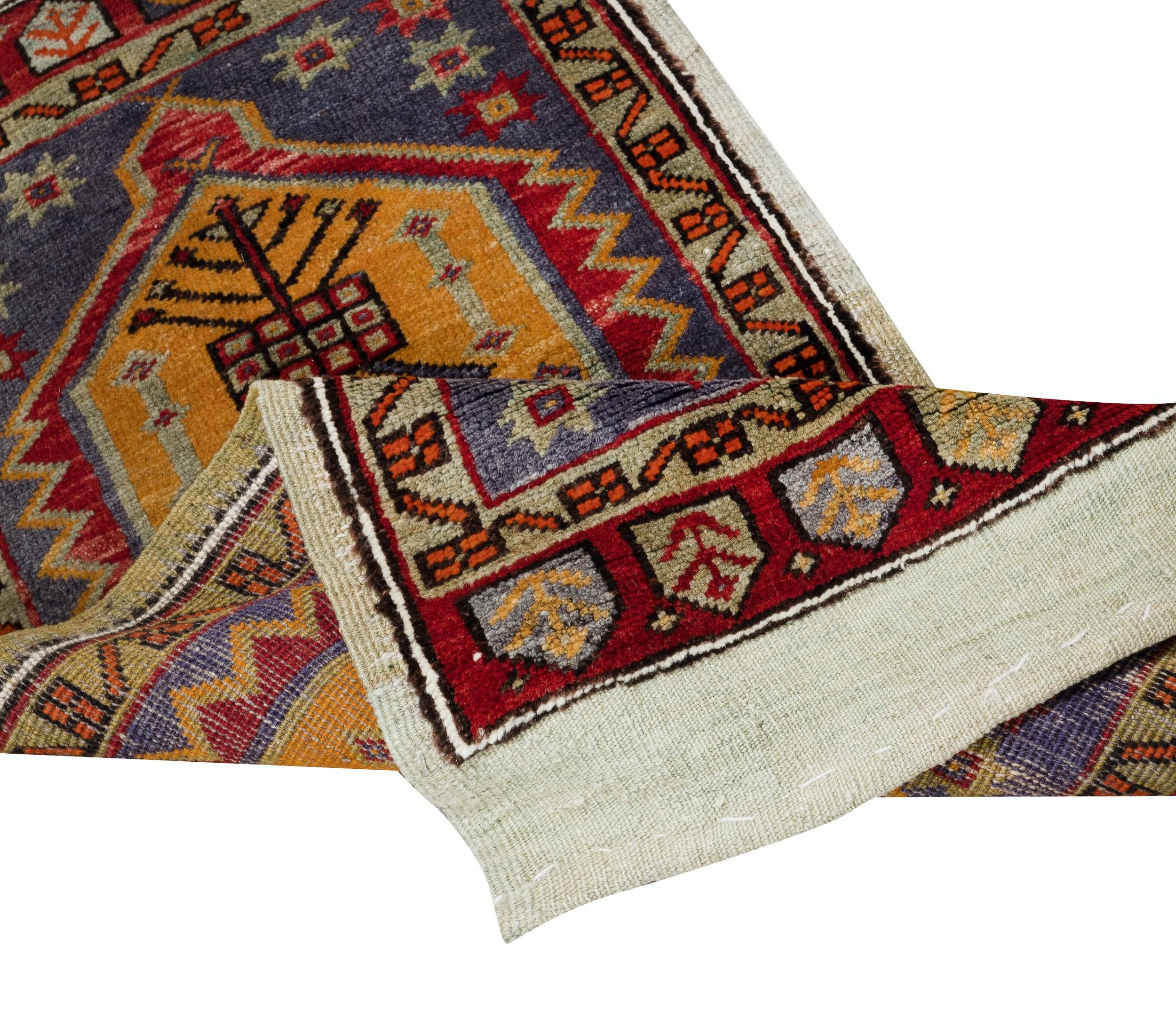 Rustic 19x36 in Vintage Scatter Rug, Turkish Accent Rug, Door Mat, Bat Mat, Kitchen Rug For Sale