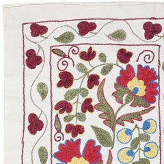 19x37 in Contemporary Embroidered Wall Hanging. Cotton Tablecloth. New Tapestry