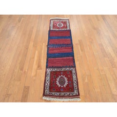 1'9"x6'6" Red Perisan Qashqai Village Saddle Bag Hand Knotted Wool Runner Rug